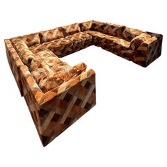 Midcentury Schnadig International Velvet Sectional Sofa