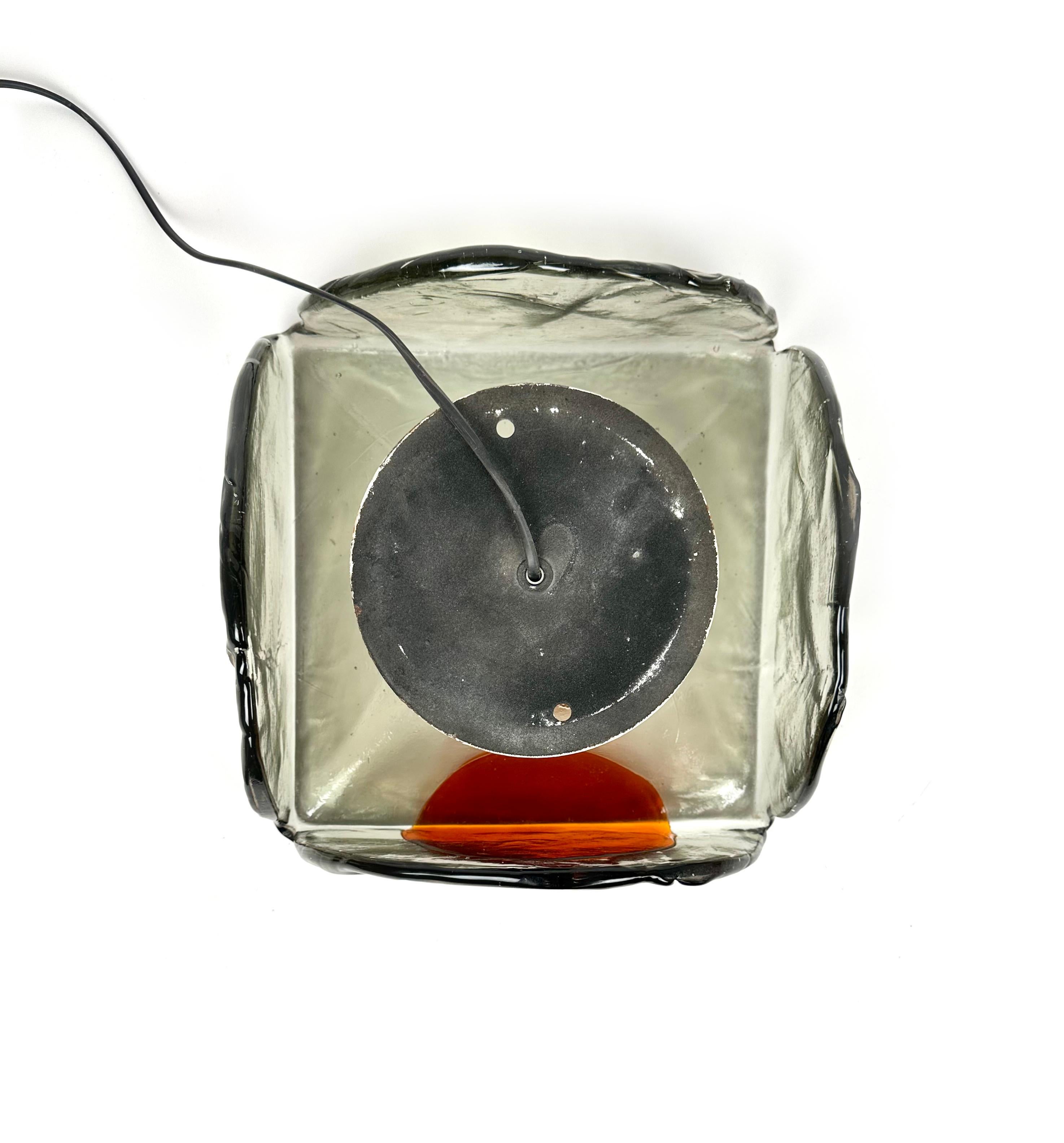 Midcentury Sconce Wall Lamp in Murano Glass by Carlo Nason, Italy 1970s For Sale 3