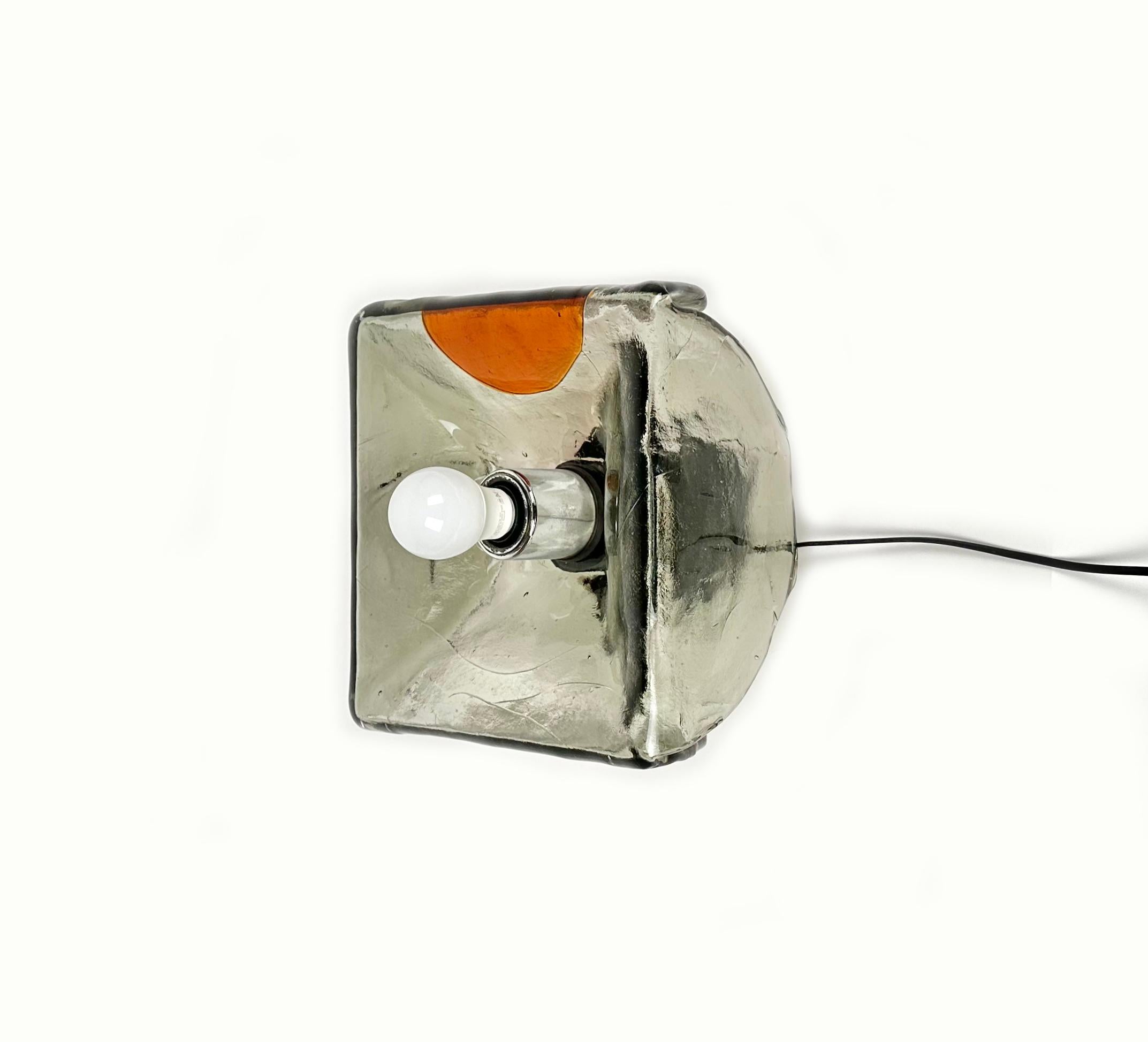 Late 20th Century Midcentury Sconce Wall Lamp in Murano Glass by Carlo Nason, Italy 1970s For Sale