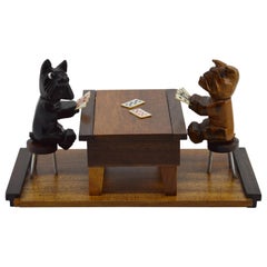 Retro Midcentury Scottish Terrier and French Bulldog Cigarette Box, 1950s