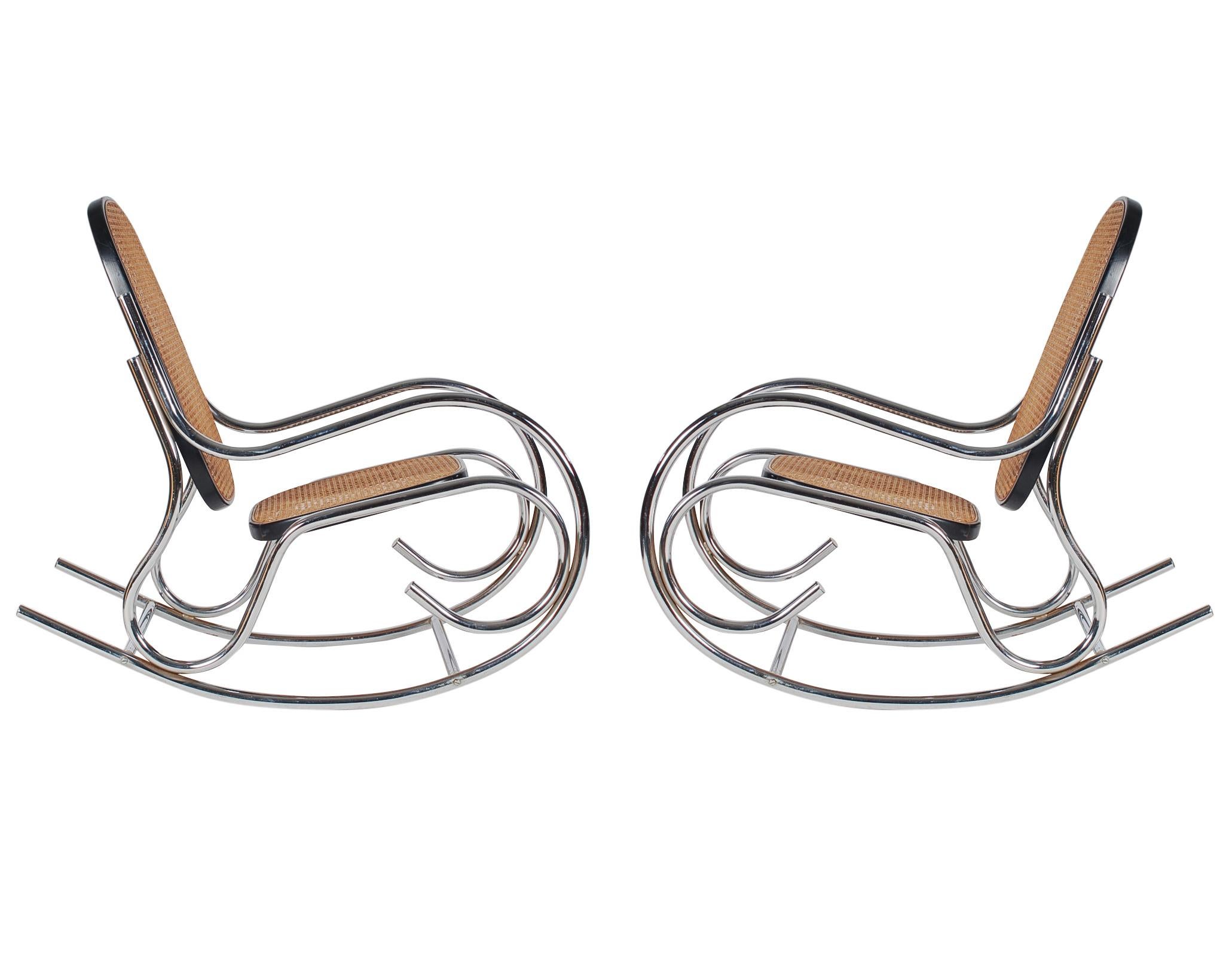 chrome and cane chair