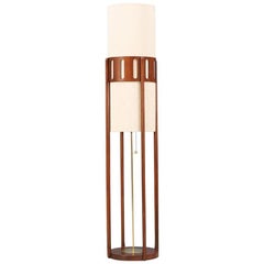 Midcentury Sculpted Walnut Floor Lamp by Modeline