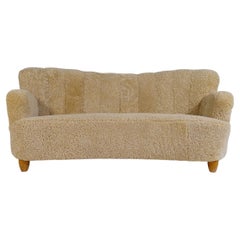 Midcentury Sculptrual Sheepskin/Shearling Sofa in Manors of Marta Blomstedt