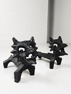 Midcentury sculptural andiron 'The Fox' by Olle Hermansson, Sweden, 1960s