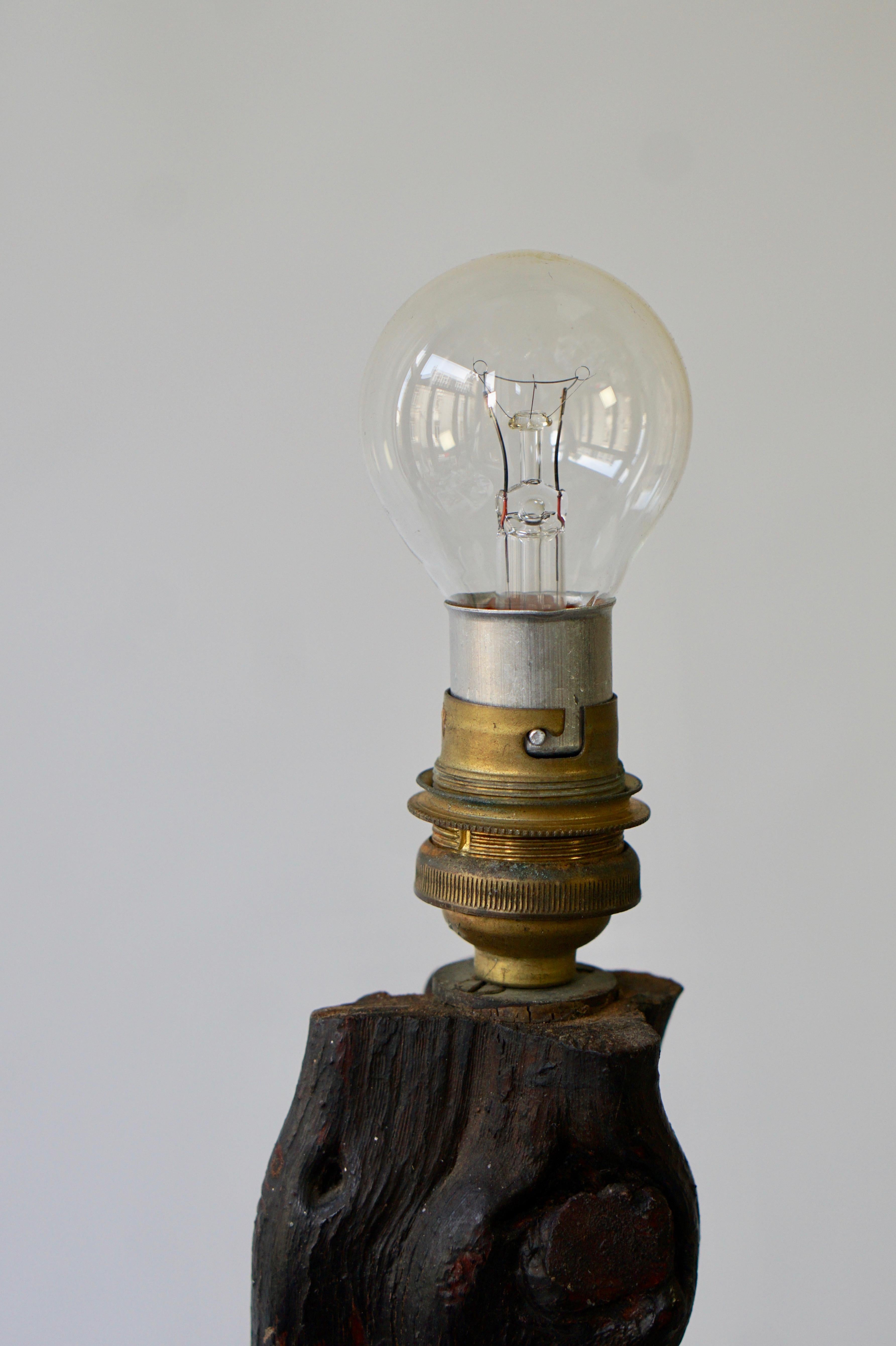 Midcentury Sculptural Burl Lamp 8