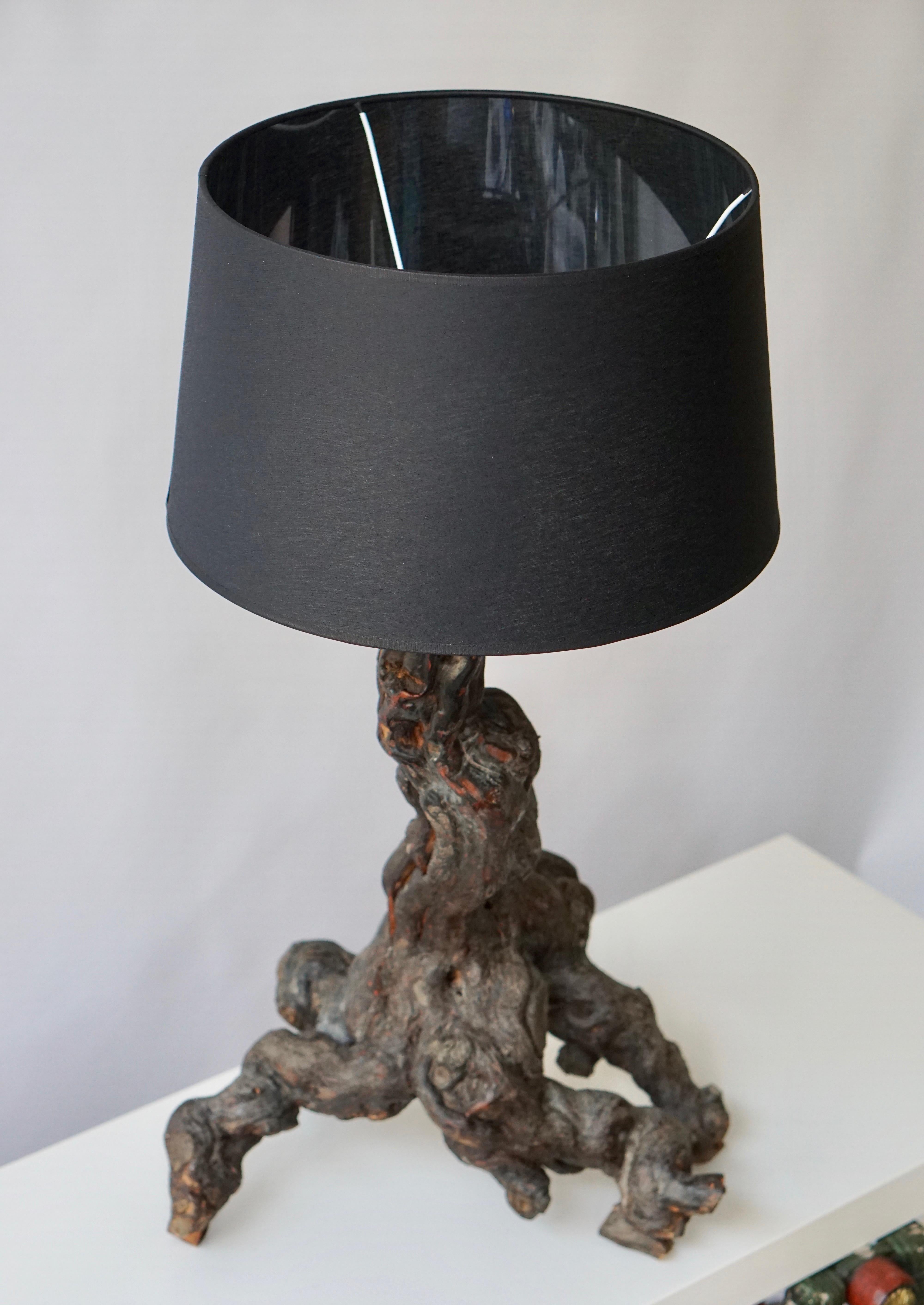20th Century Midcentury Sculptural Burl Lamp