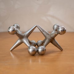 Midcentury Sculptural Jacks Bookends by Bill Curry for Design Line