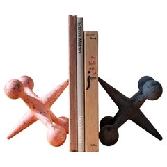 Vintage Midcentury Sculptural Jacks Bookends by Bill Curry for Design Line