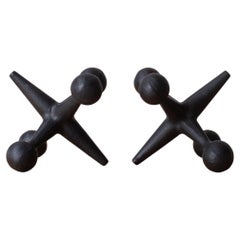 Midcentury Sculptural Jacks Bookends by Bill Curry for Design Line