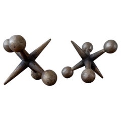 Midcentury Sculptural Jacks Bookends
