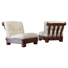 Midcentury Sculptural Lounge Chairs, Italy, 1960s