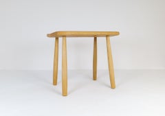 Midcentury Sculptural Stool in Solid Oak by Carl Gustaf Boulogner Sweden 1950s