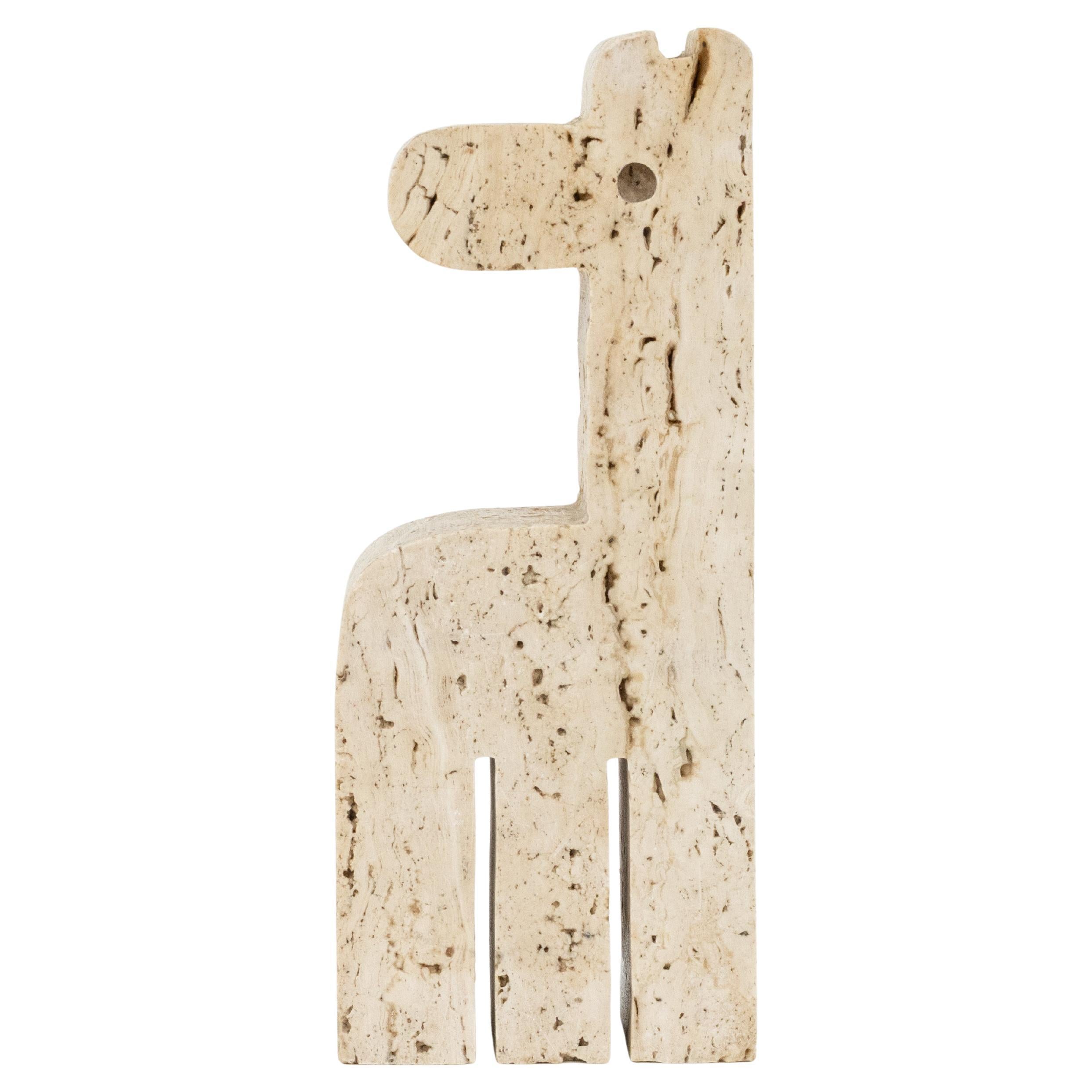 Midcentury Sculpture Giraffe in Travertine by Fratelli Mannelli, Italy 1970s For Sale 7