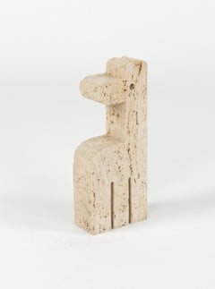 Midcentury Sculpture Giraffe in Travertine by Fratelli Mannelli, Italy 1970s