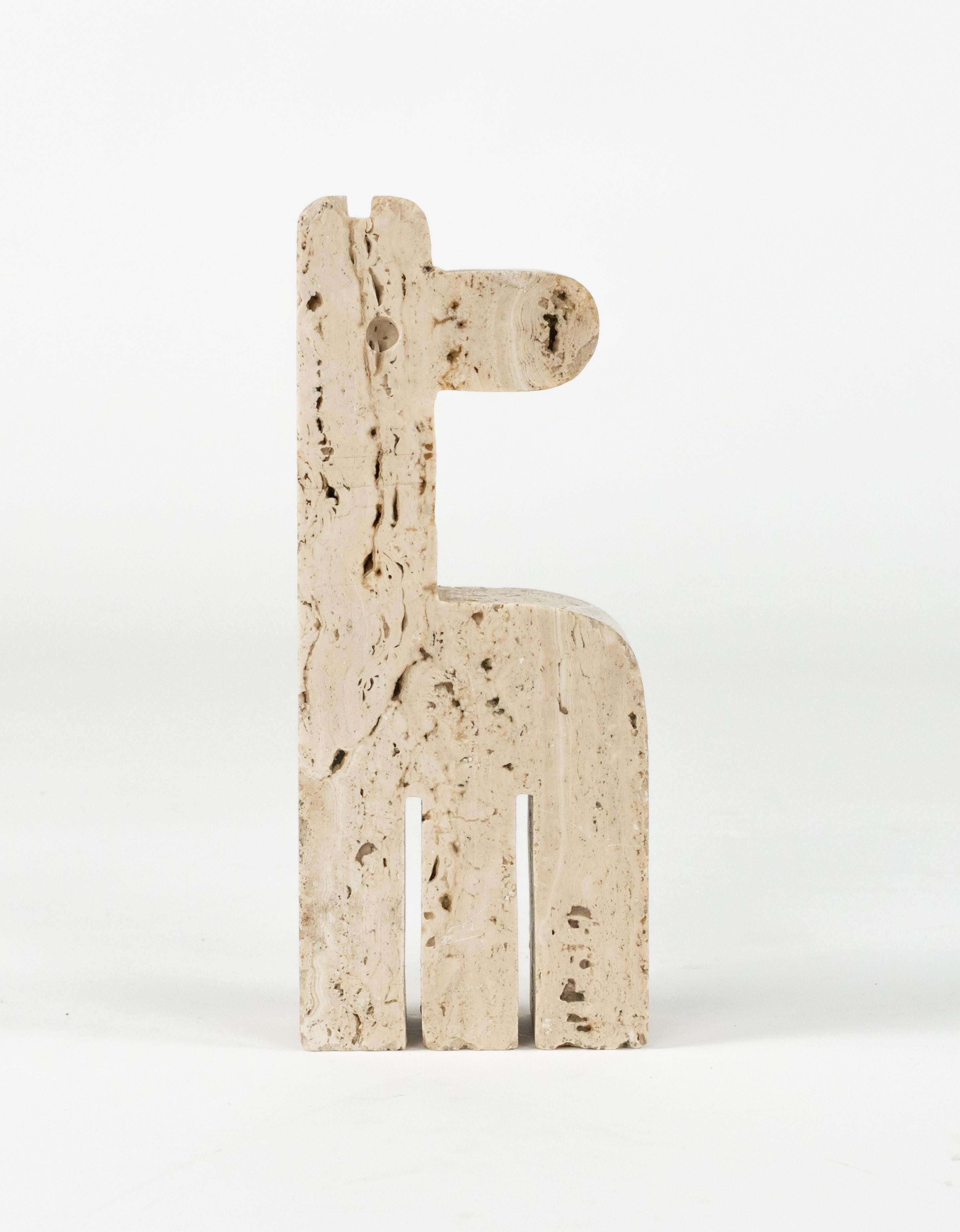 Midcentury Sculpture Giraffe in Travertine by Fratelli Mannelli, Italy 1970s For Sale 2