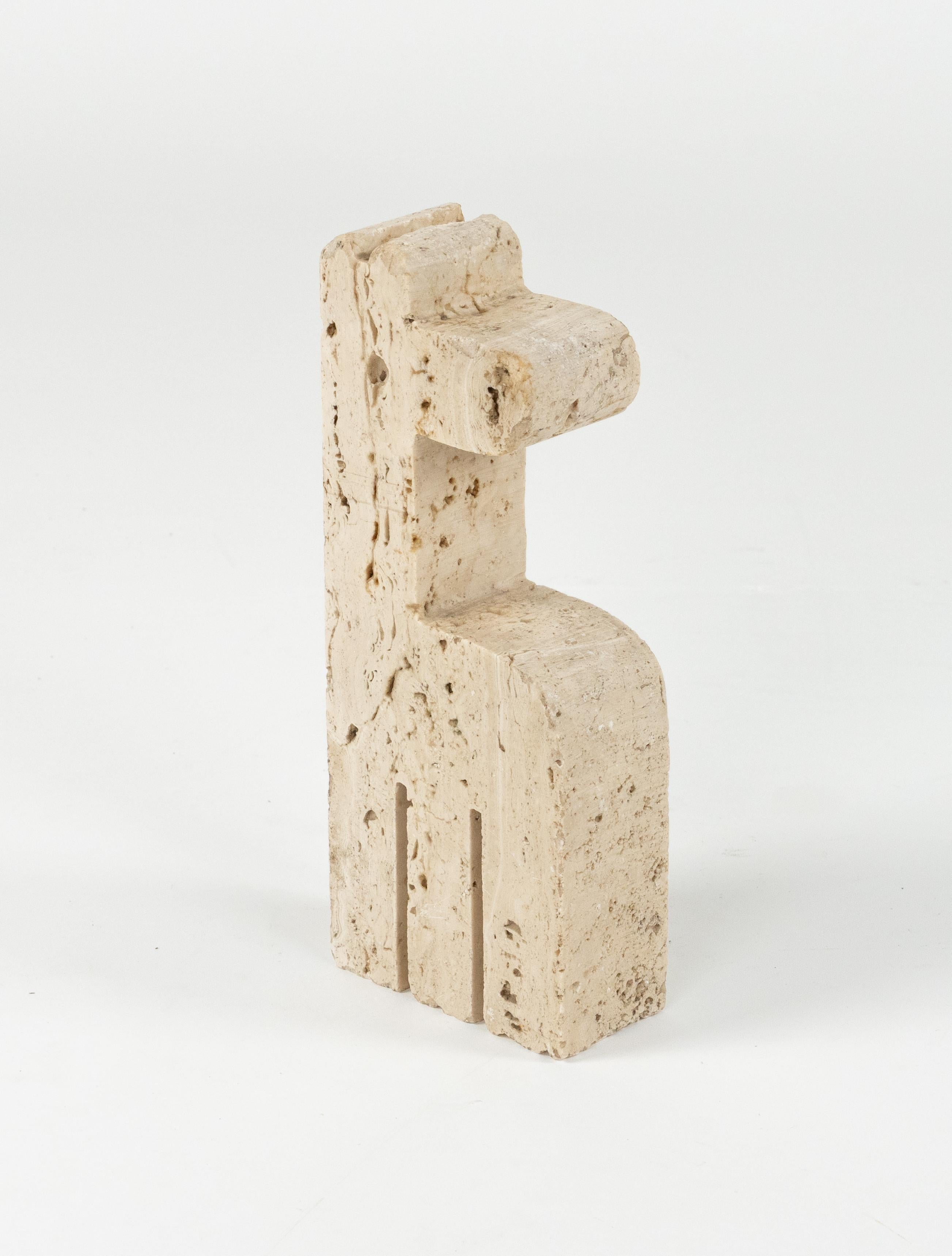 Midcentury Sculpture Giraffe in Travertine by Fratelli Mannelli, Italy 1970s For Sale 3