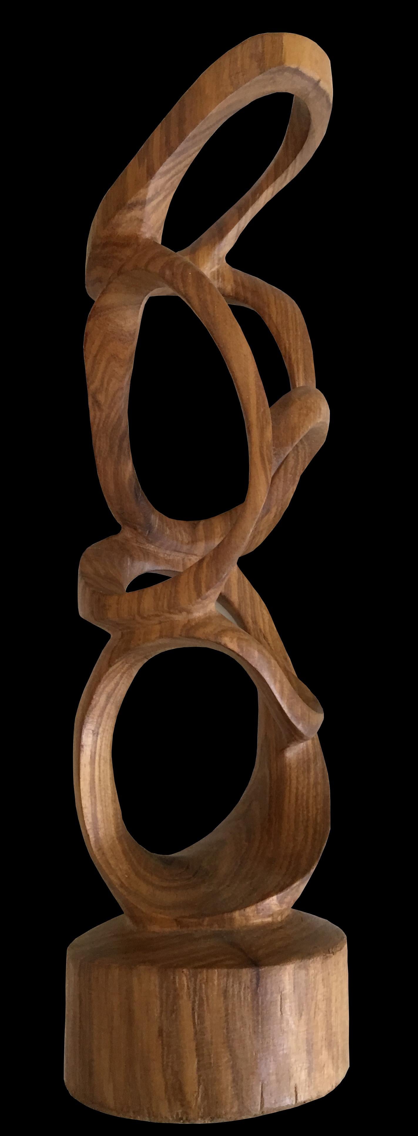 A very interesting wooden sculpture, sadly we have no idea of the artist, nor exactly when or where it was produced, but it is certainly a unique piece which would grace any mid-century home.