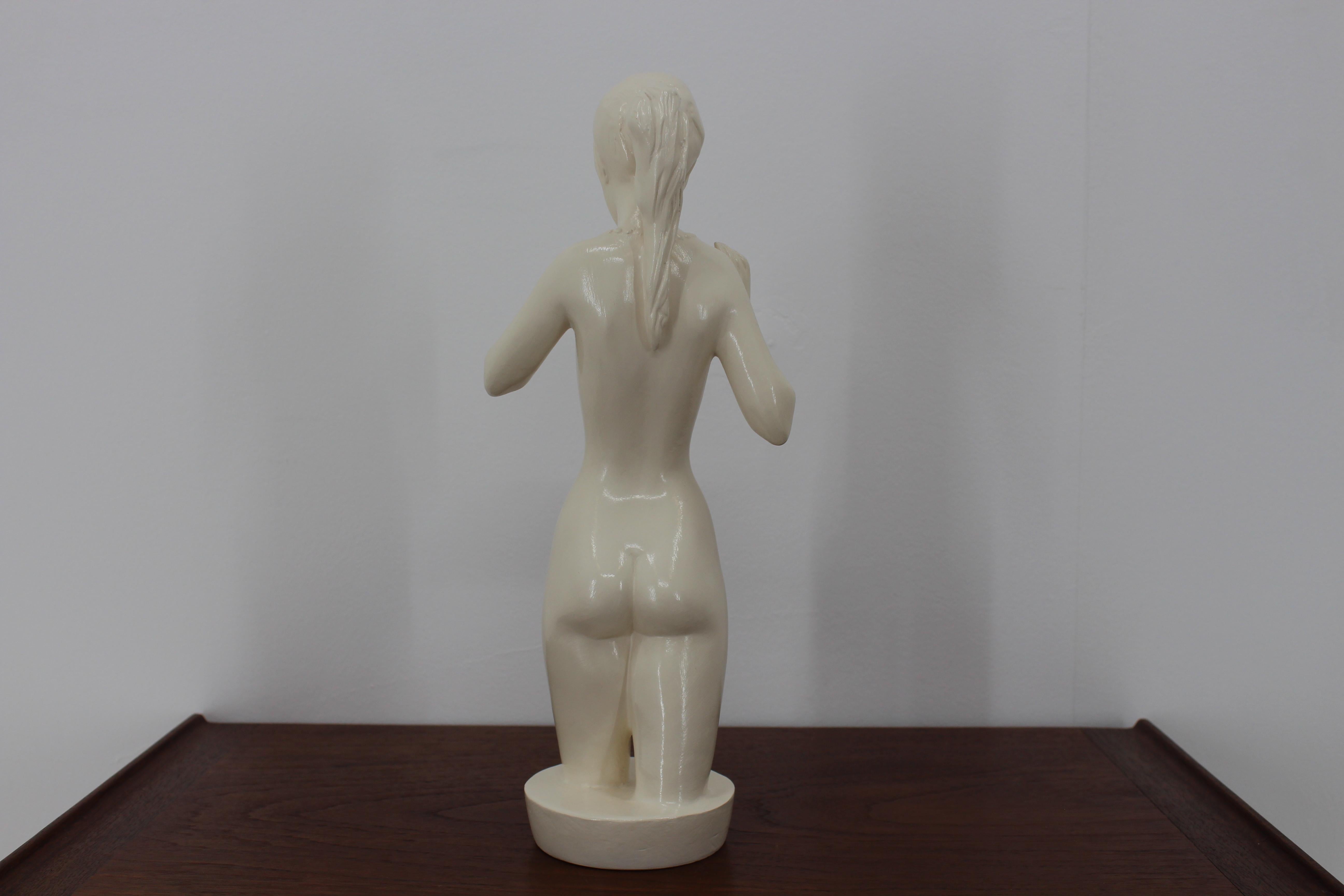 Czech Midcentury Sculpture Nude Woman, Jihokera, 1940s For Sale