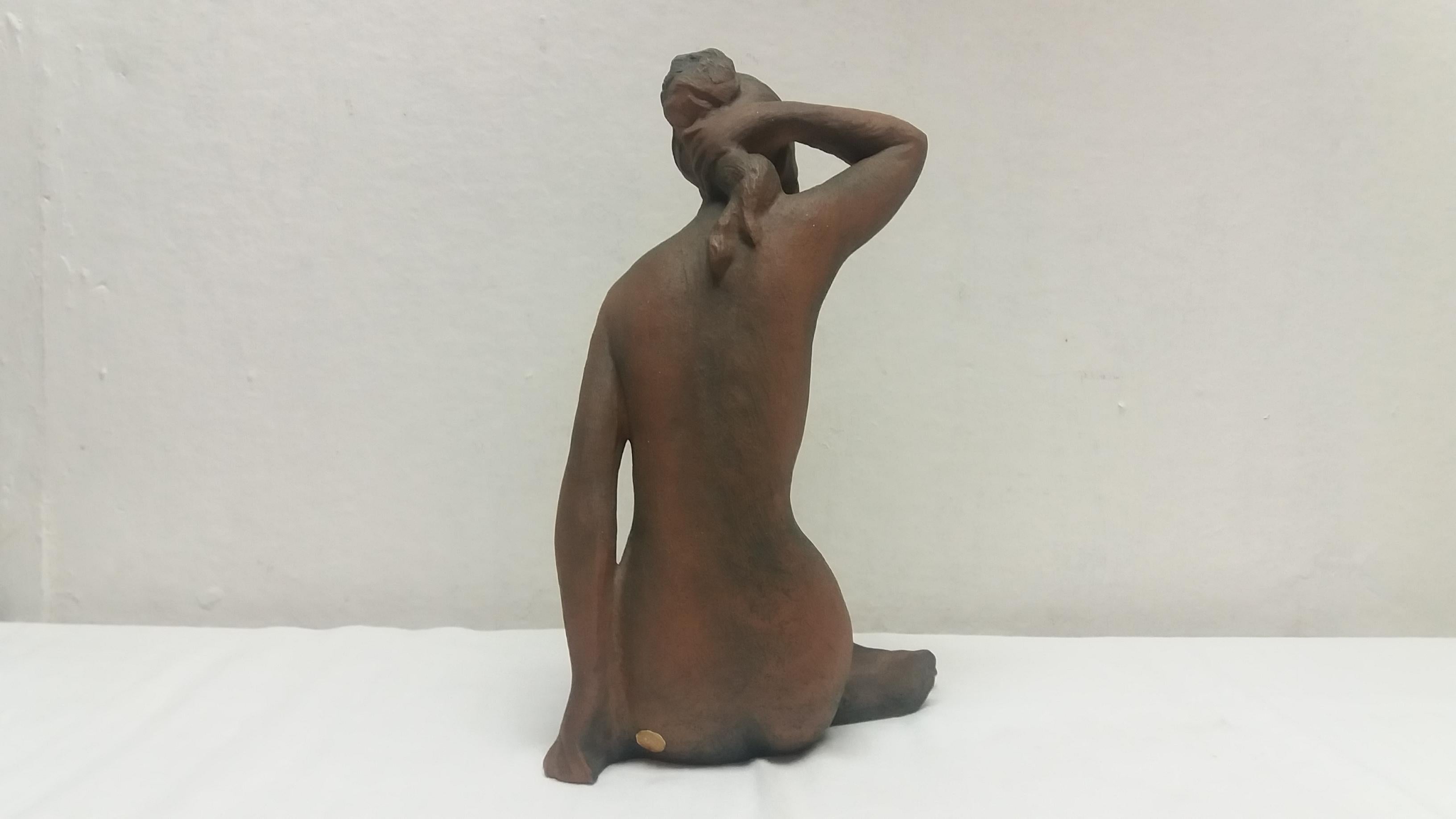 Mid-Century Modern Midcentury Sculpture of Nude Setting Women Designed by Jitka Forejtová, 1960s