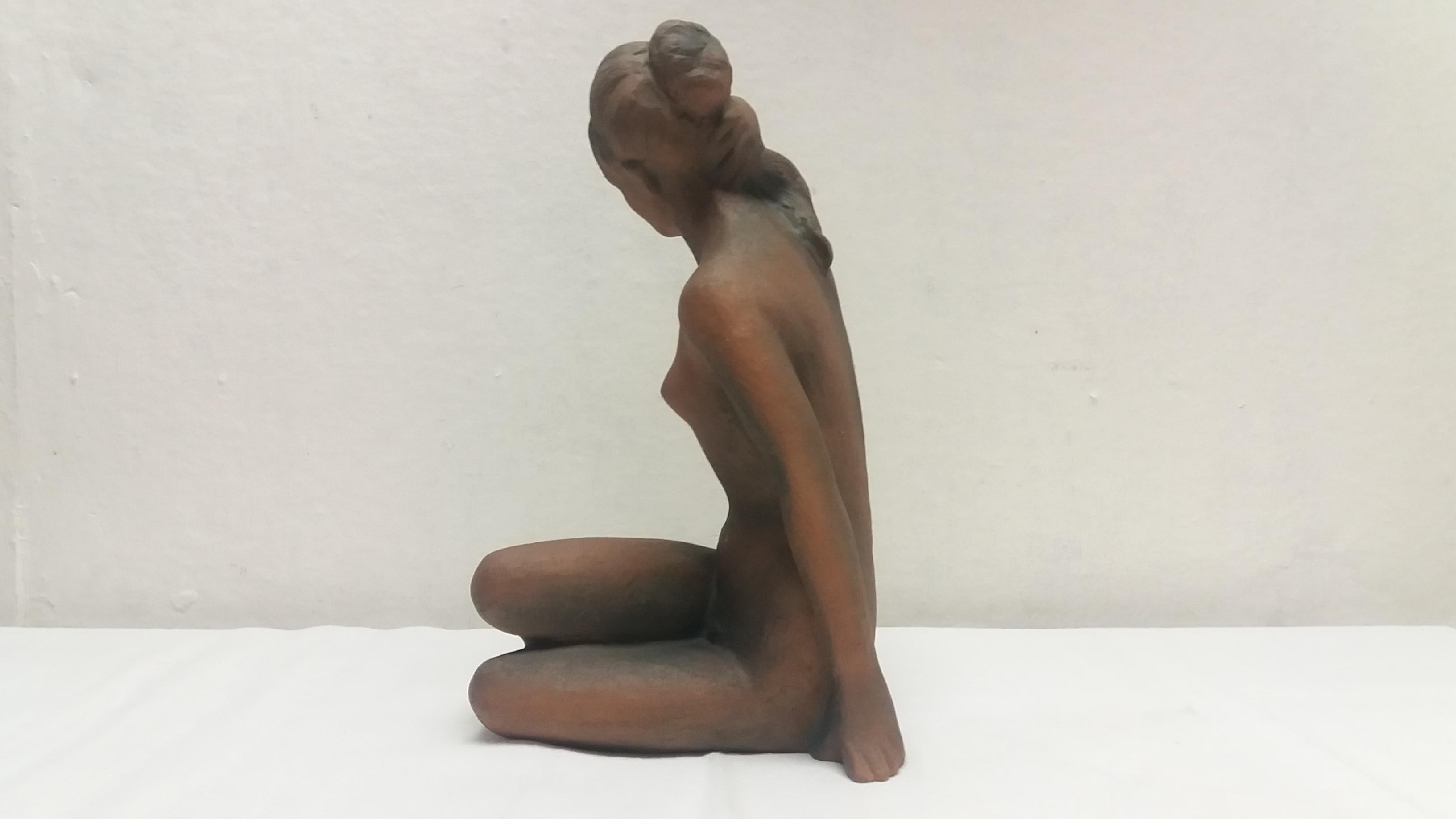 Czech Midcentury Sculpture of Nude Setting Women Designed by Jitka Forejtová, 1960s