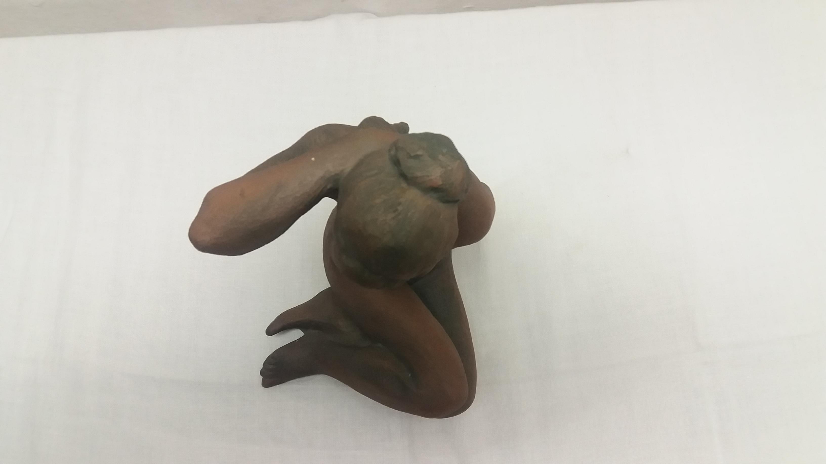 Midcentury Sculpture of Nude Setting Women Designed by Jitka Forejtová, 1960s In Good Condition In Praha, CZ