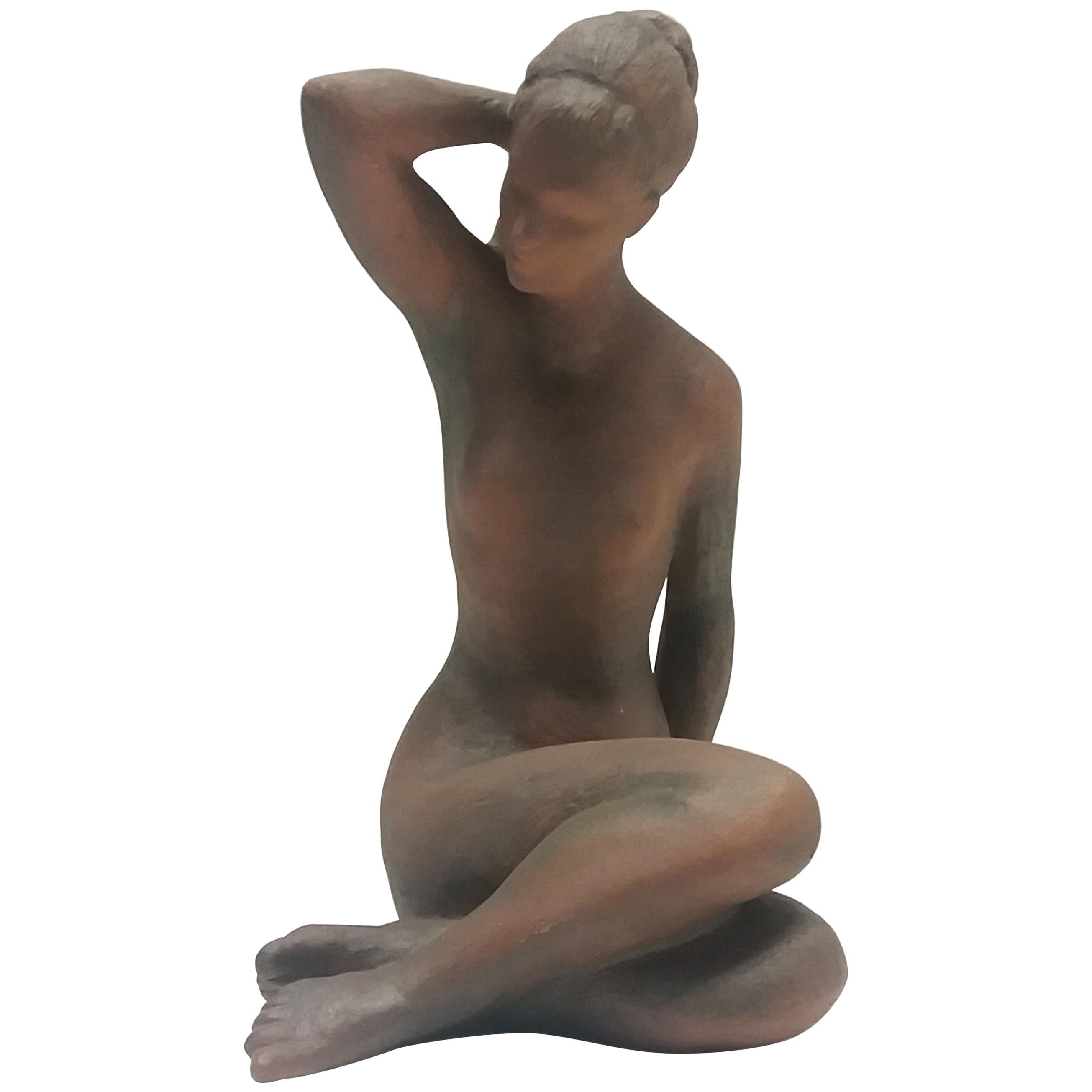Midcentury Sculpture of Nude Setting Women Designed by Jitka Forejtová, 1960s