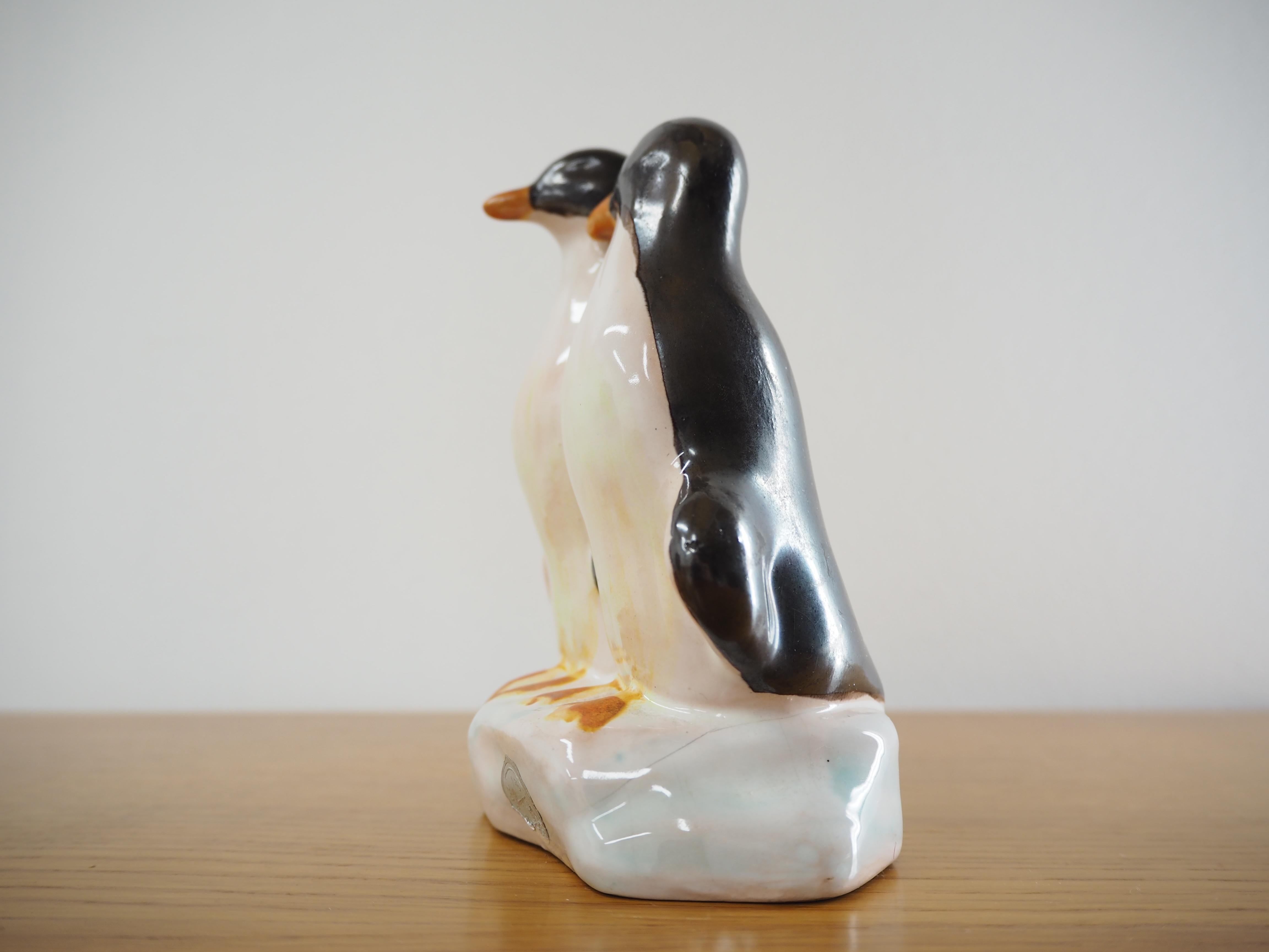 Mid-Century Modern Midcentury Sculpture of Penguins, Jihokera, Czechoslovakia, 1940s