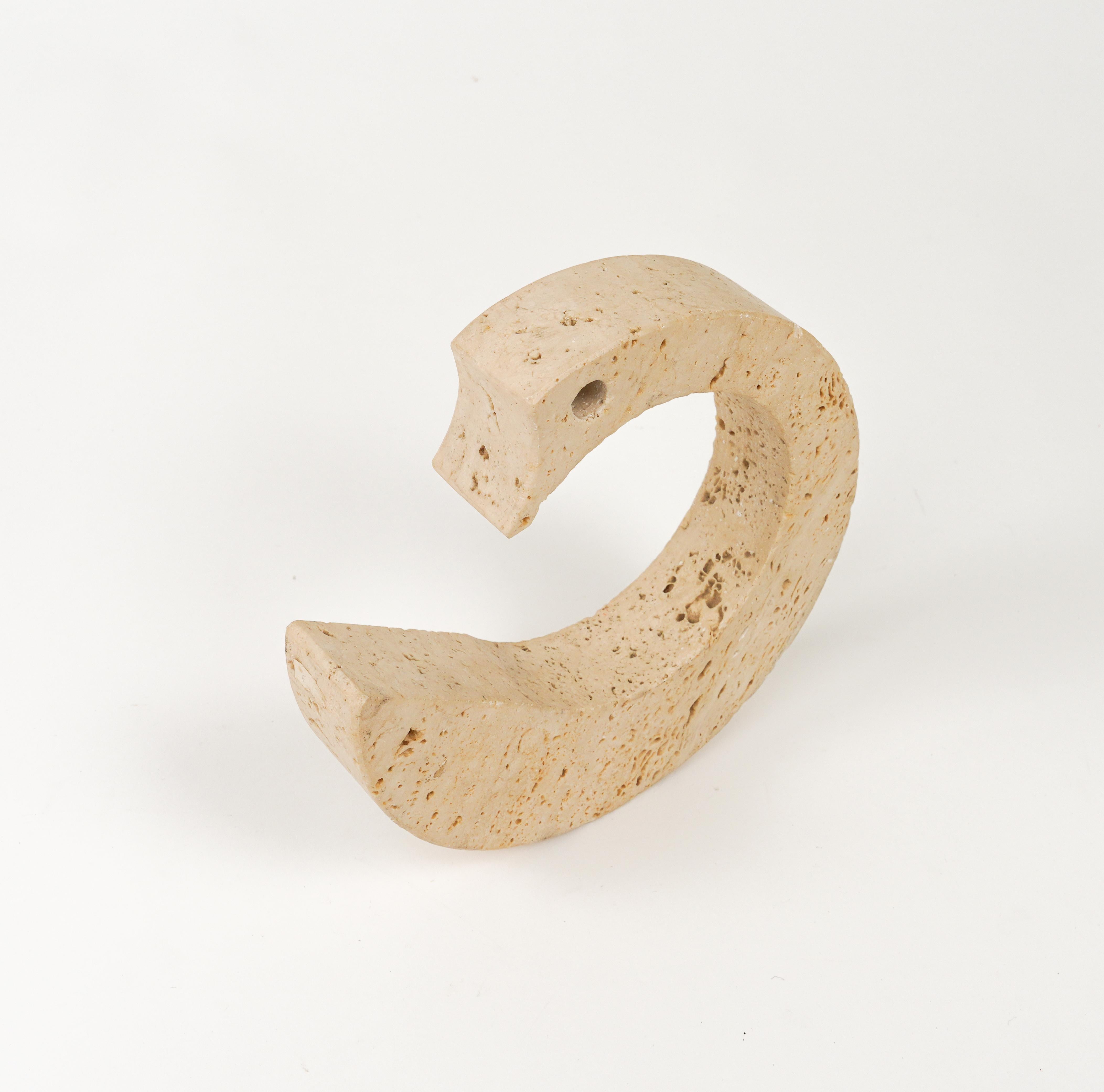 Midcentury Sculpture Swan Figure in Travertine by Fratelli Mannelli, Italy 1970s For Sale 2