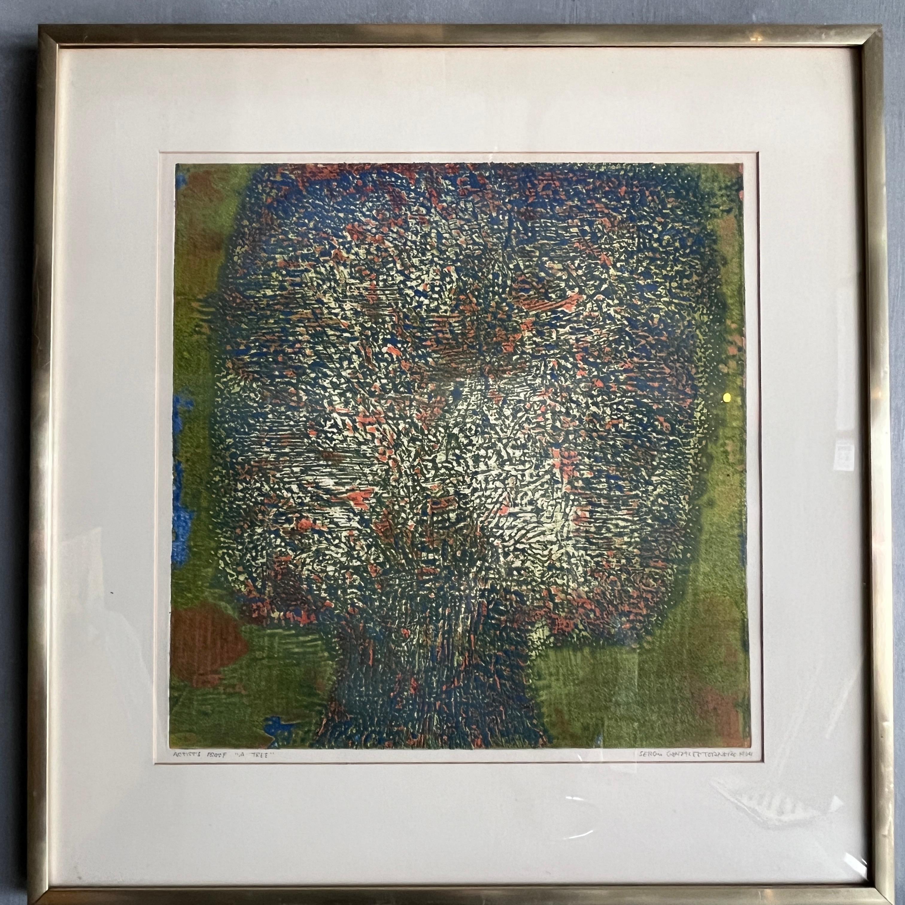 Midcentury Sergio Gonzalez-Tornero Artwork 'a Tree' In Good Condition For Sale In BROOKLYN, NY
