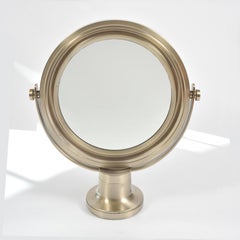 Midcentury Sergio Mazza Round Italian Table Mirror "Narciso" for Artemide, 1960s