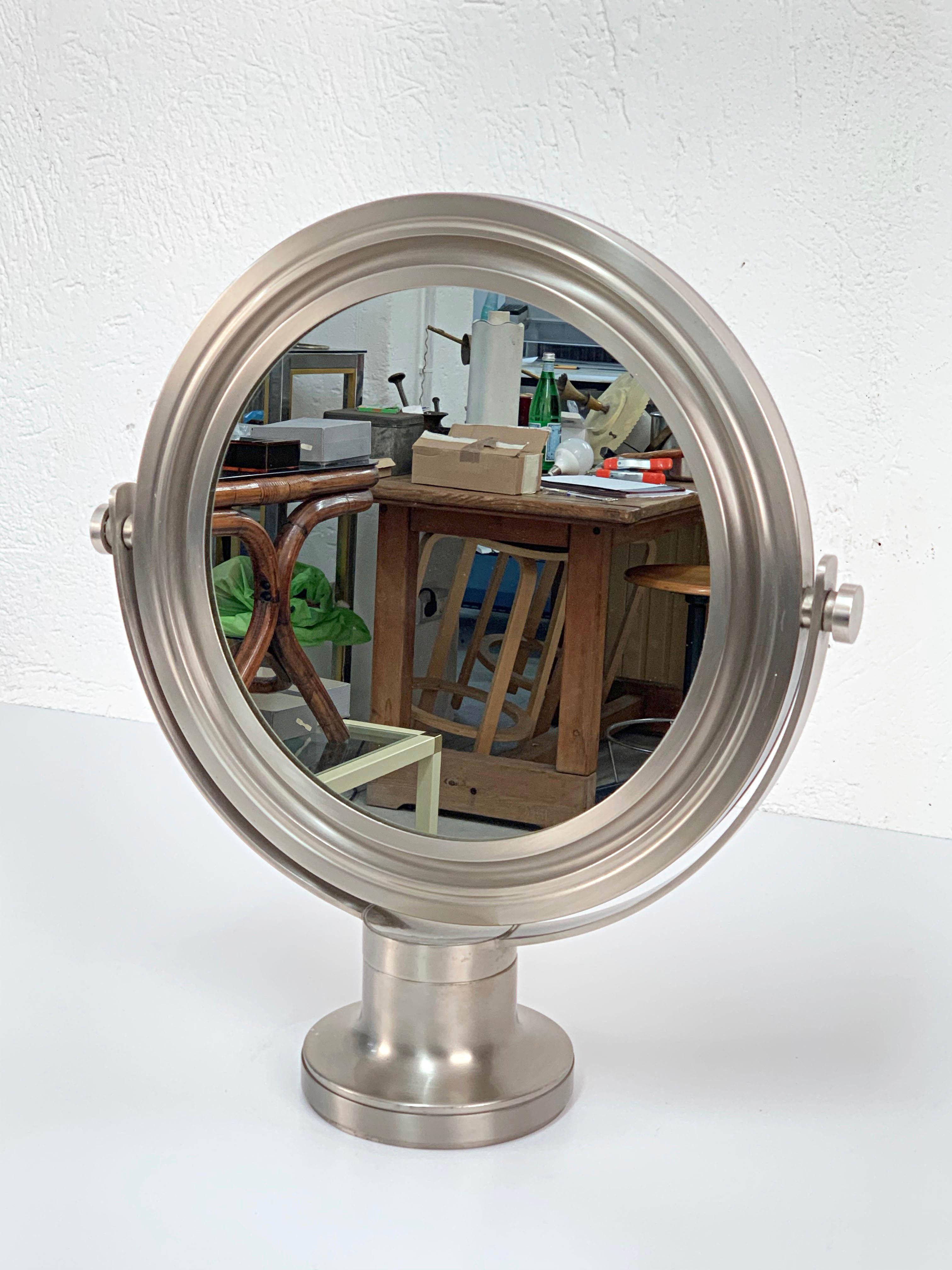 Mid-Century Modern Midcentury Sergio Mazza Round Italian Table Mirror 