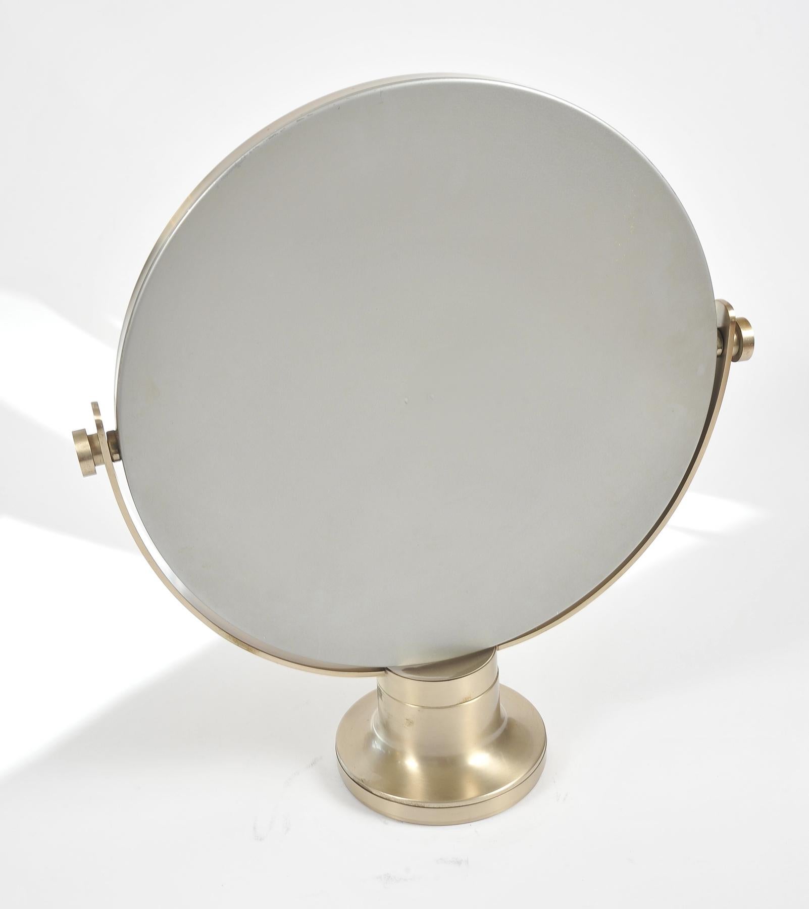Midcentury Sergio Mazza Round Italian Table Mirror 