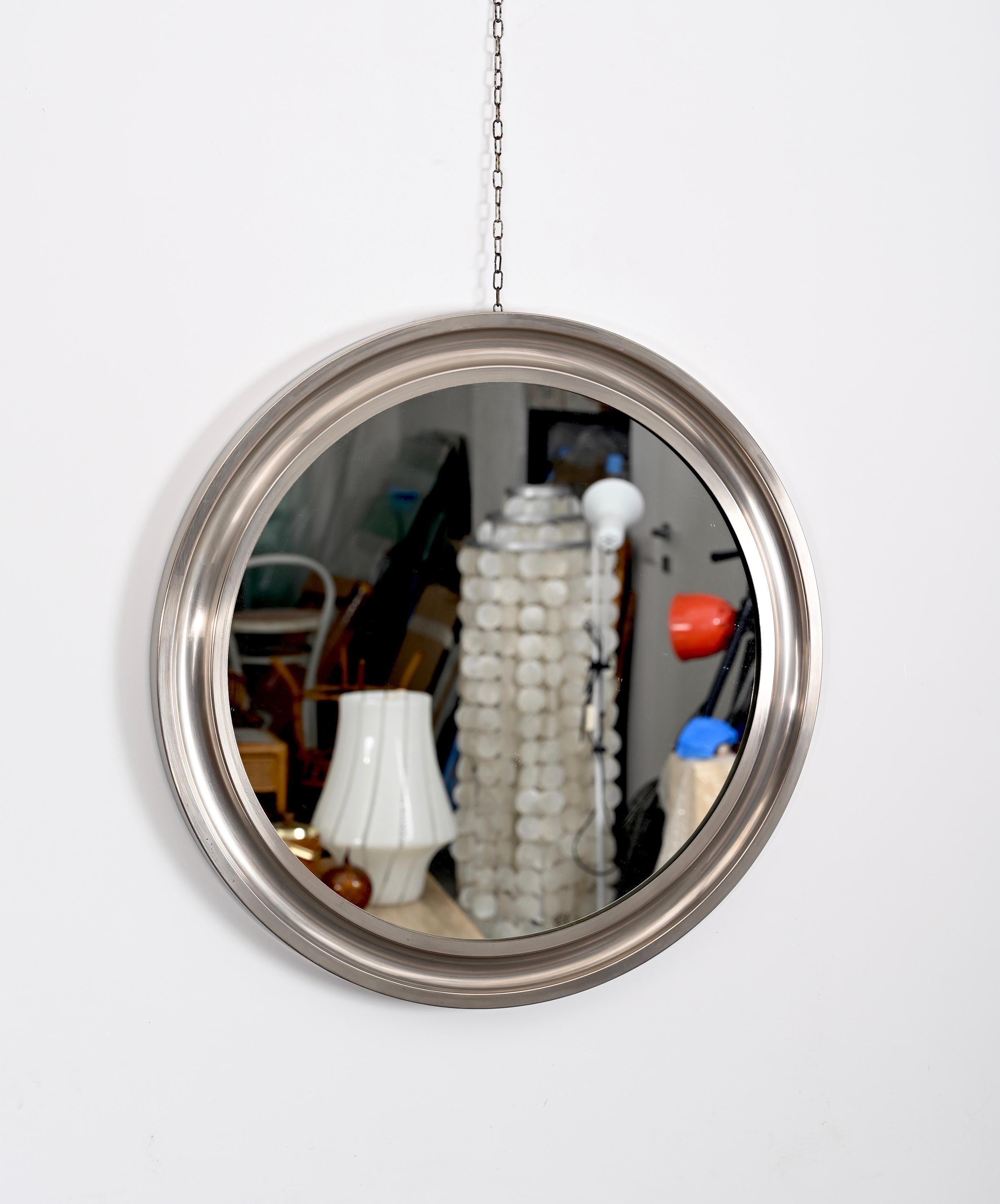 Mid-Century Modern Midcentury Sergio Mazza Round Italian Wall Mirror 