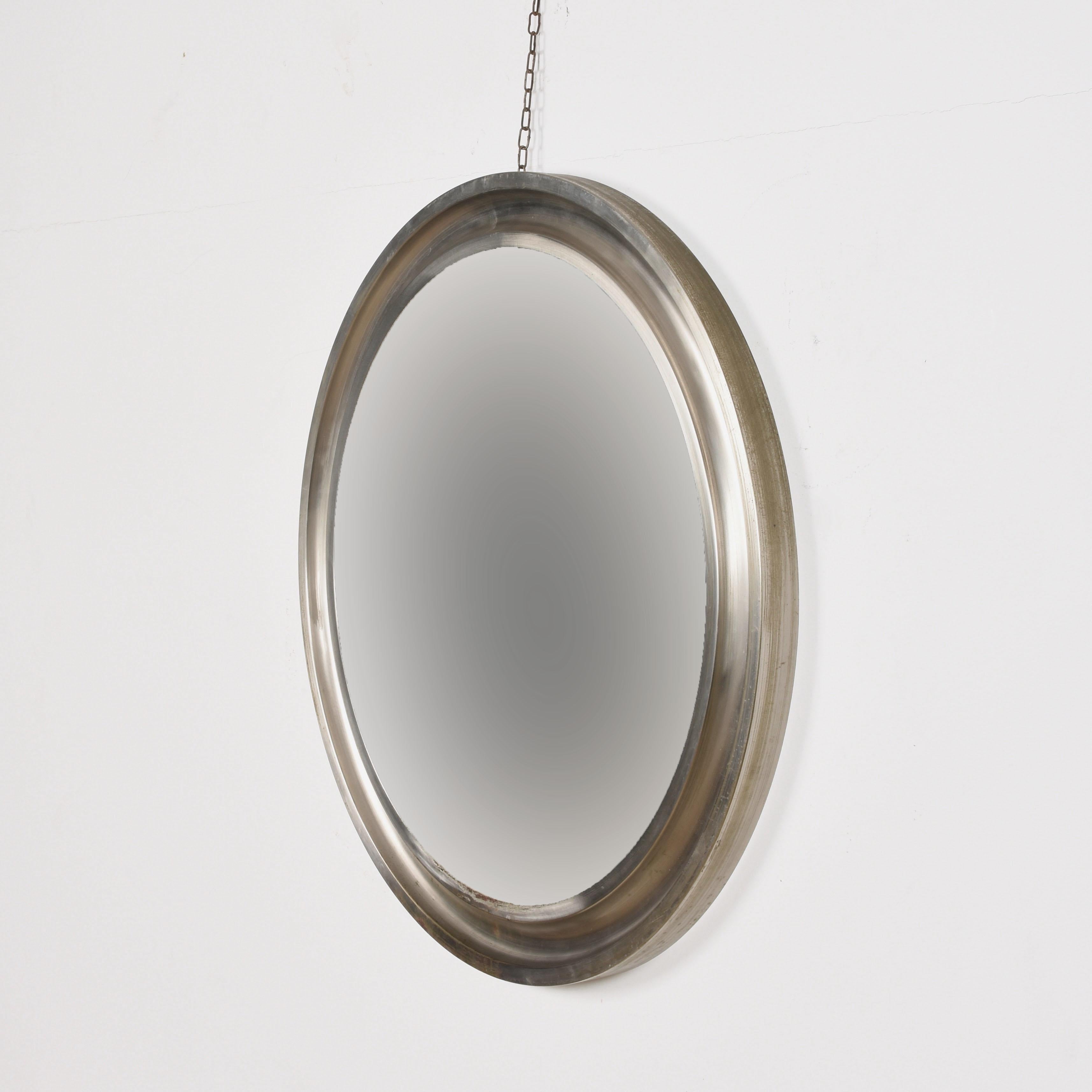 Mid-20th Century Midcentury Sergio Mazza Round Italian Wall Mirror 