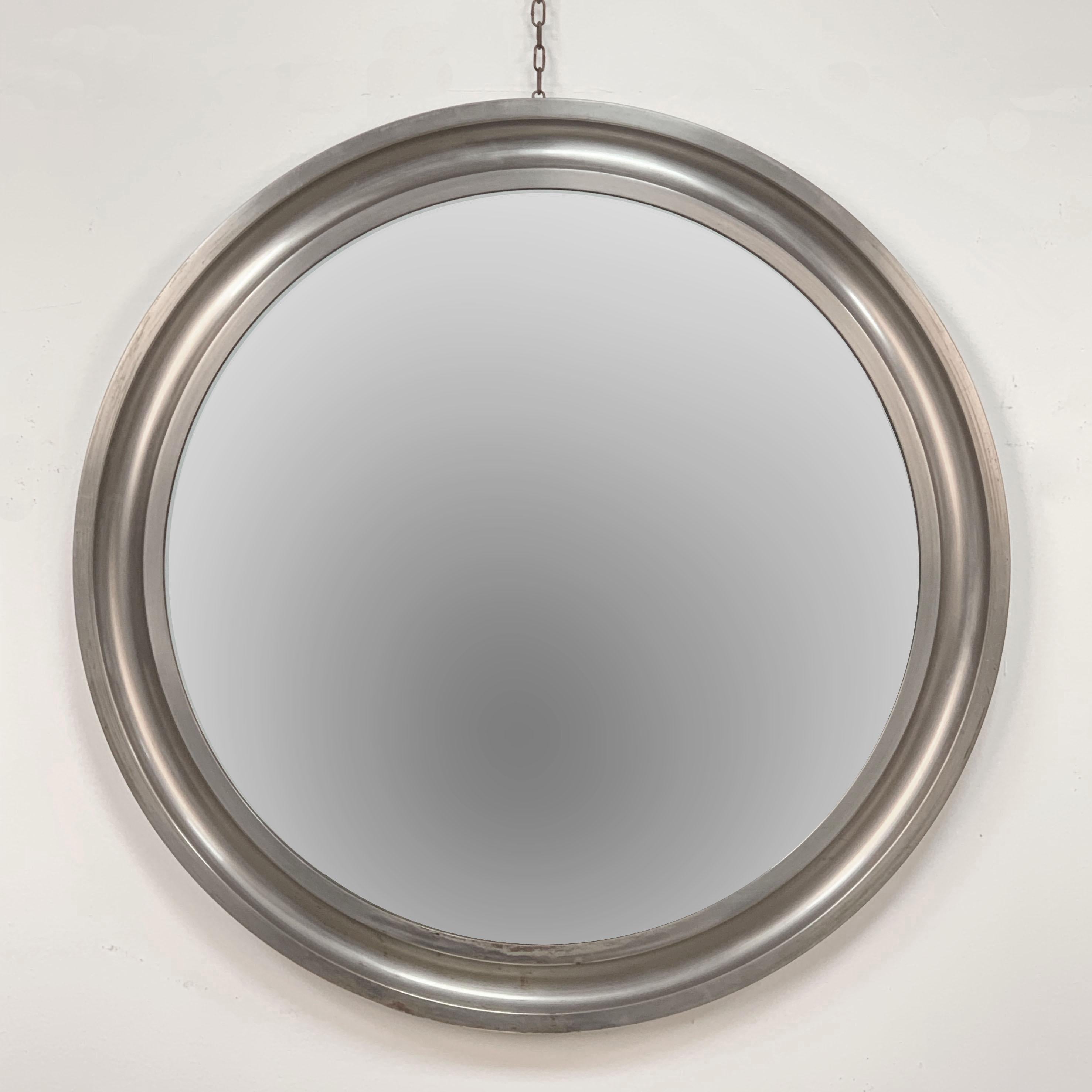 Midcentury Sergio Mazza Round Italian Wall Mirror 