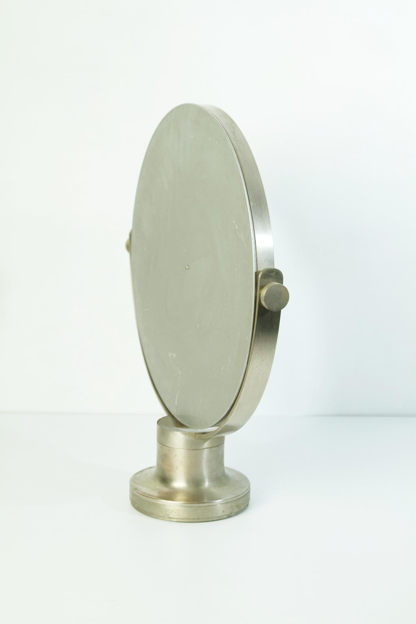 Nickel Midcentury Sergio Mazza Table Mirror 