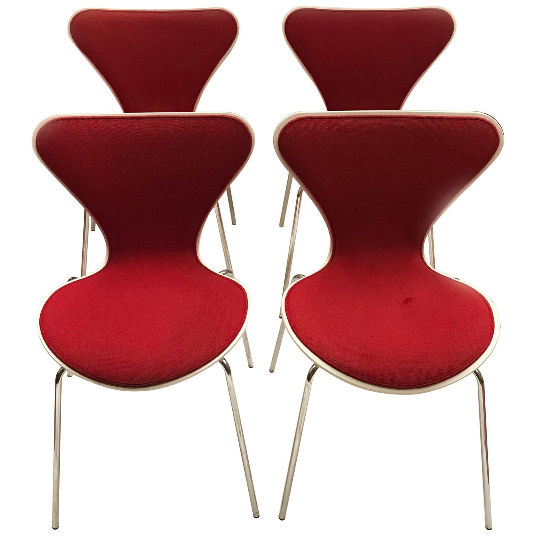 Midcentury Series 7 Chairs by Arne Jacobsen for Fritz Hansen, Set of Four