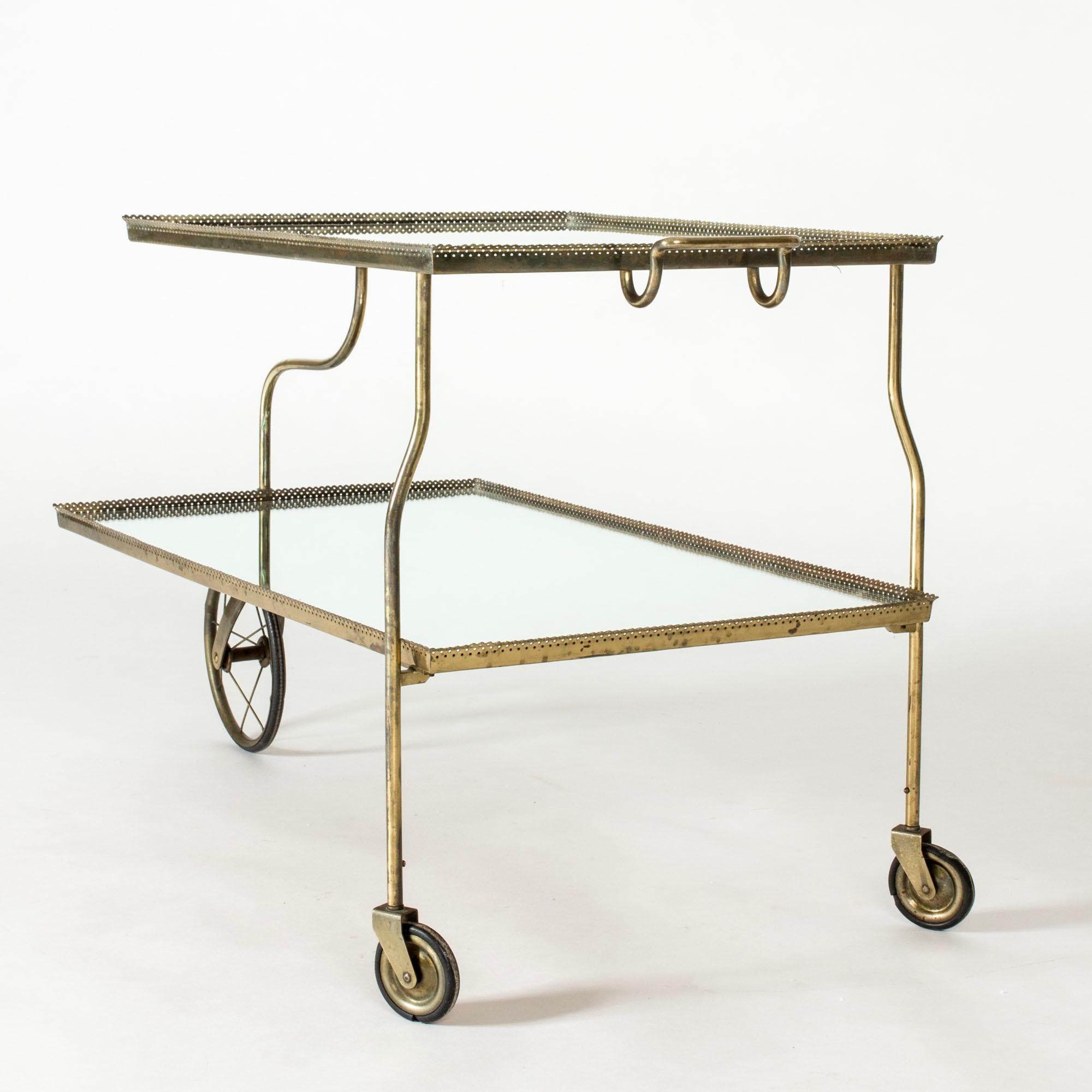 Swedish Midcentury Serving Cart by Josef Frank, Svenskt Tenn, Sweden, 1950s For Sale