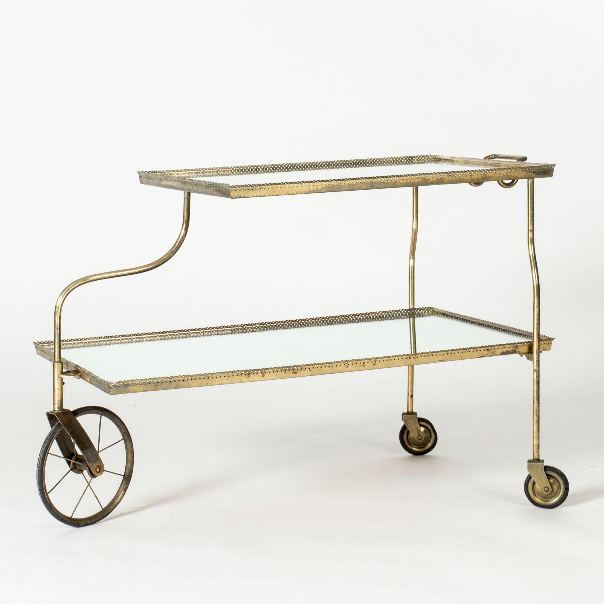Midcentury Serving Cart by Josef Frank, Svenskt Tenn, Sweden, 1950s In Good Condition For Sale In Stockholm, SE