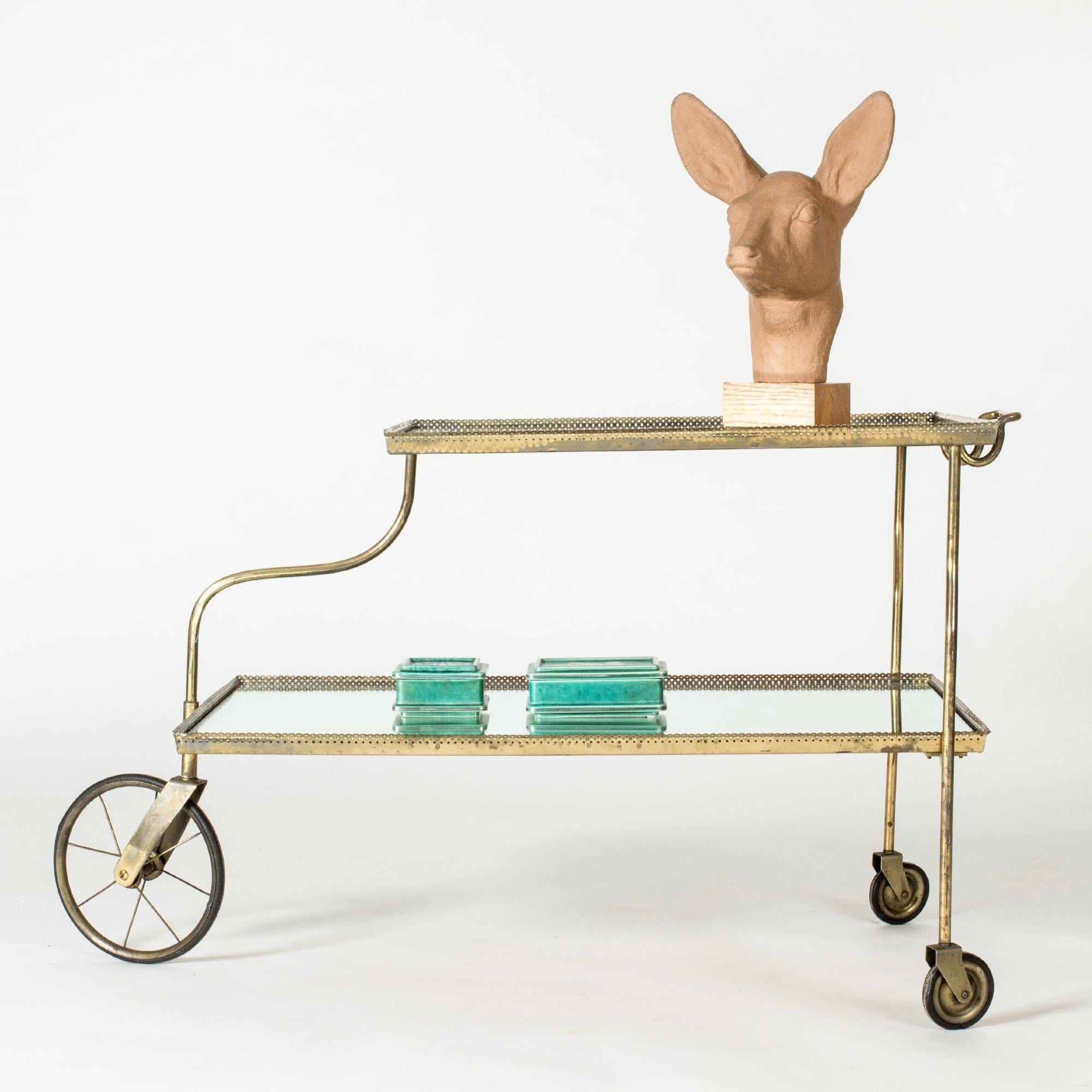 Midcentury Serving Cart by Josef Frank, Svenskt Tenn, Sweden, 1950s For Sale 2