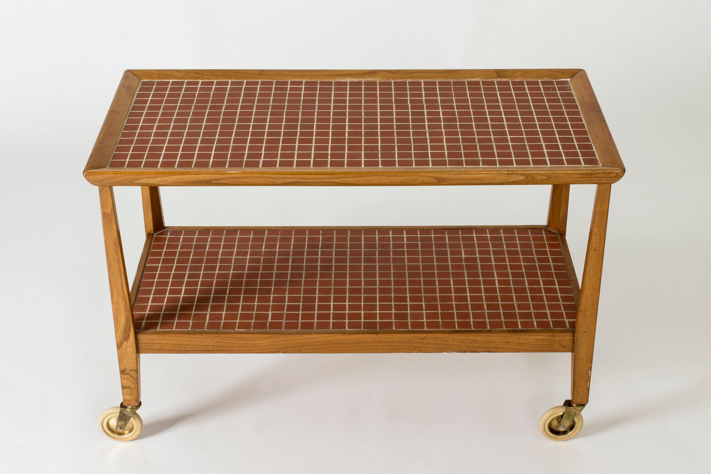 Mid Century Serving Cart by Otto Schulz, Boet, Sweden, 1950s In Good Condition For Sale In Stockholm, SE