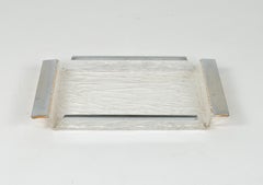Plateau de service du milieu du siècle en Lucite et Chrome Style Willy Rizzo, Italie 1970
