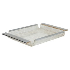 Midcentury Serving Tray in Lucite and Chrome Willy Rizzo Style, Italy 1970s