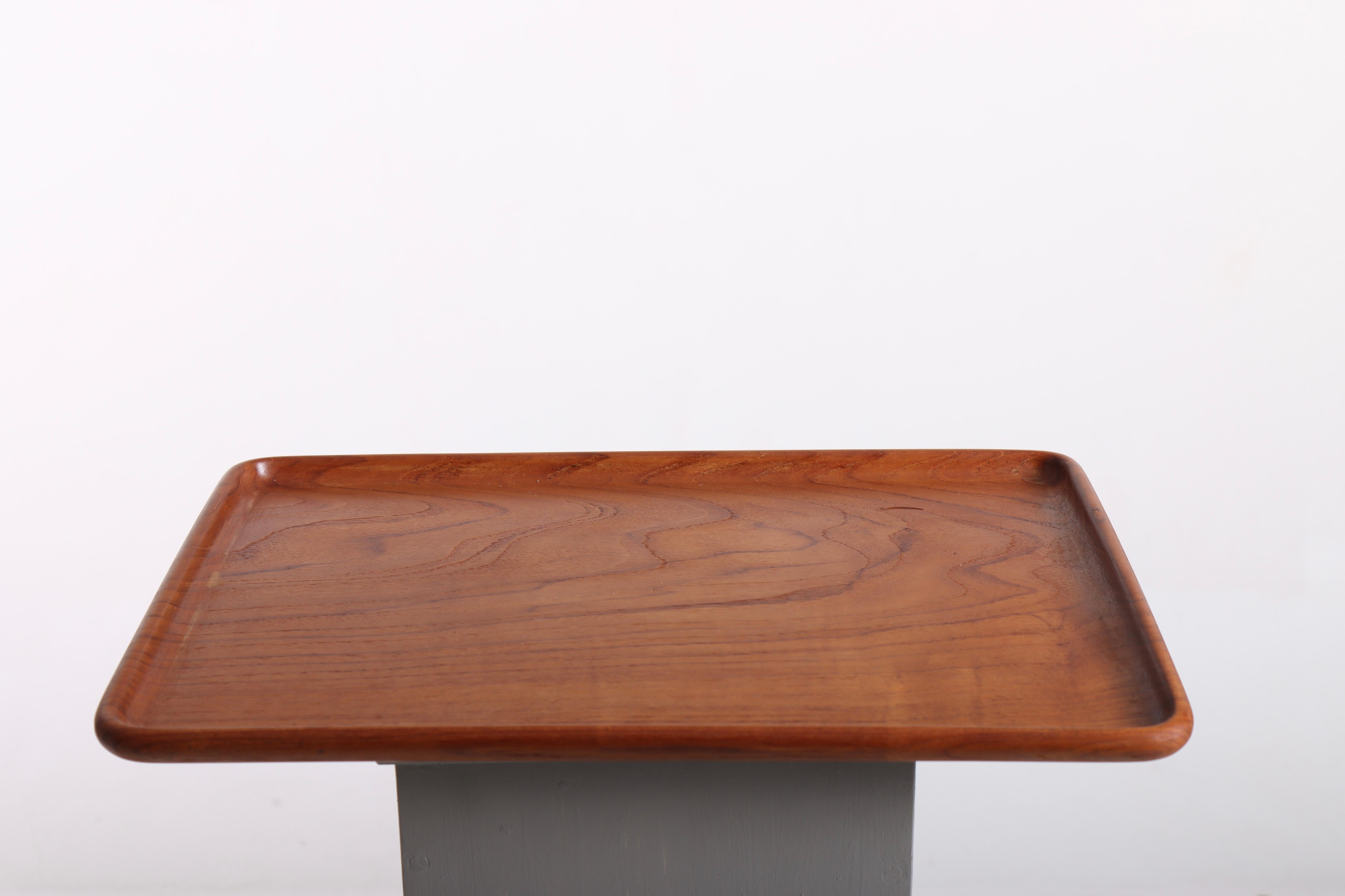 Serving tray in solid teak, designed by and made by Kay Bojesen. Great original condition.