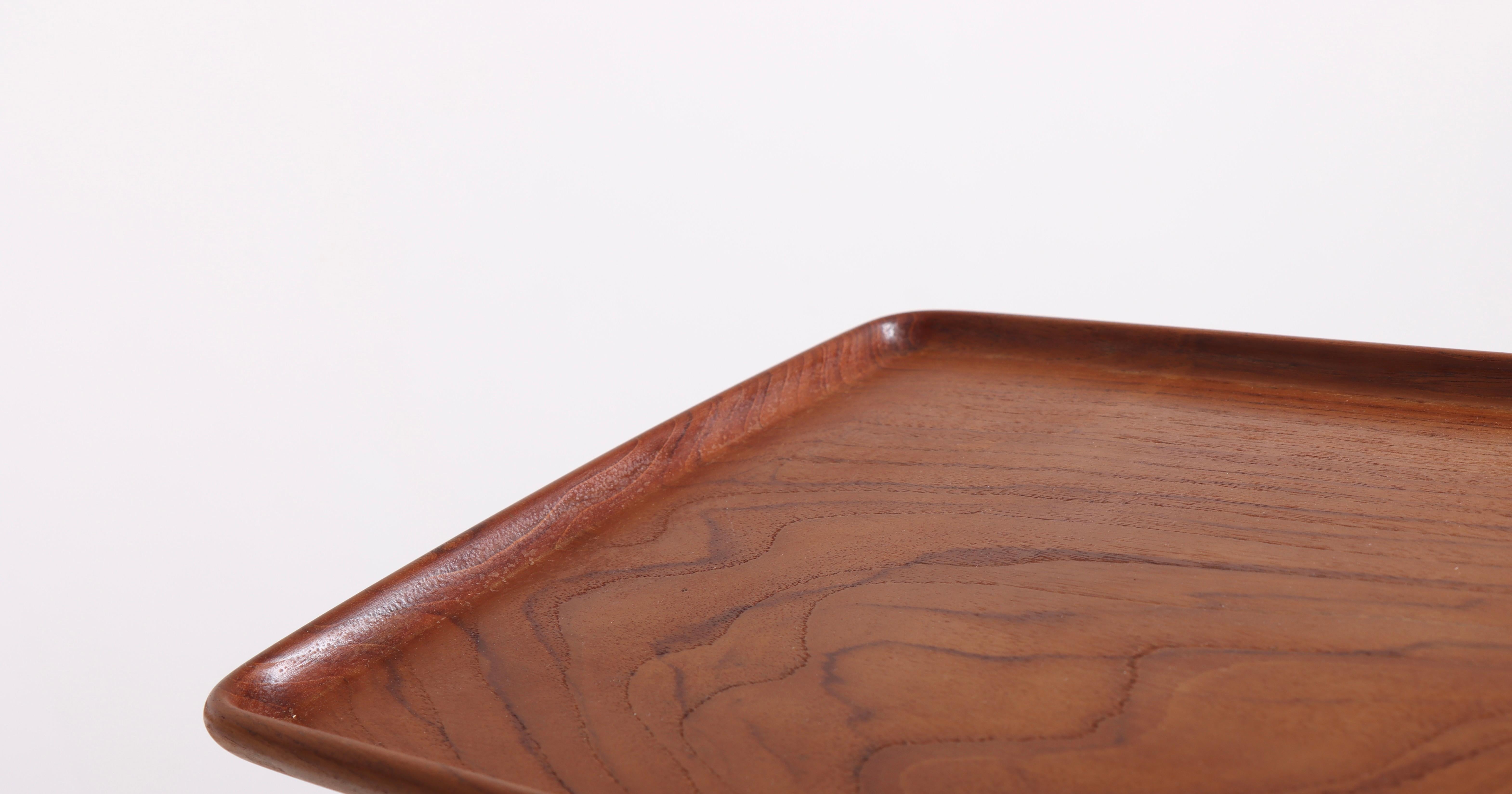 Mid-20th Century Midcentury Serving Tray in Solid Teak by Kay Bojesen, 1950s For Sale