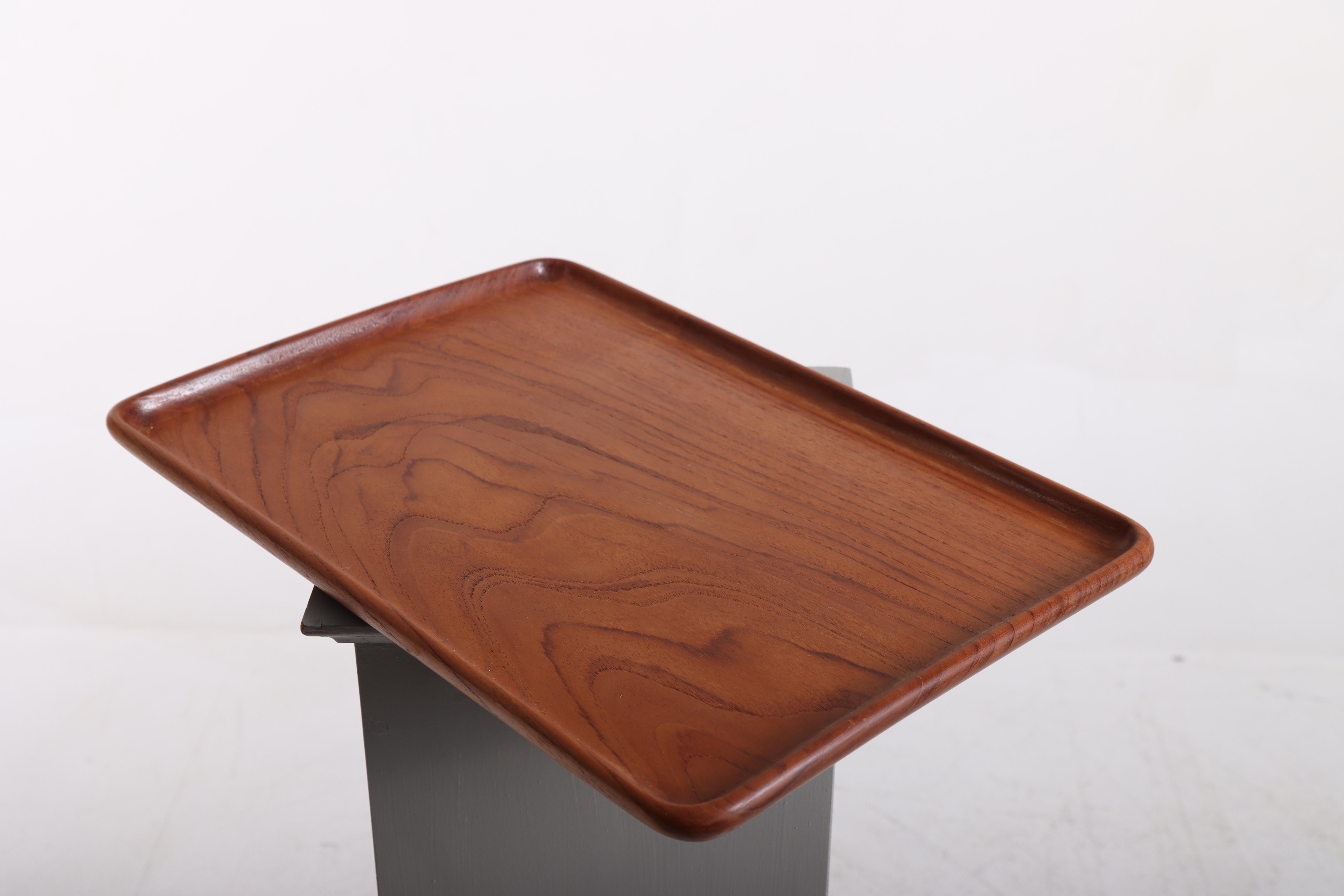 Midcentury Serving Tray in Solid Teak by Kay Bojesen, 1950s For Sale 1