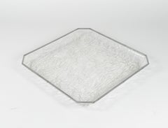 Midcentury Serviertablett Lucite Ice Effect & Stahl Willy Rizzo Style, Italien 1970er