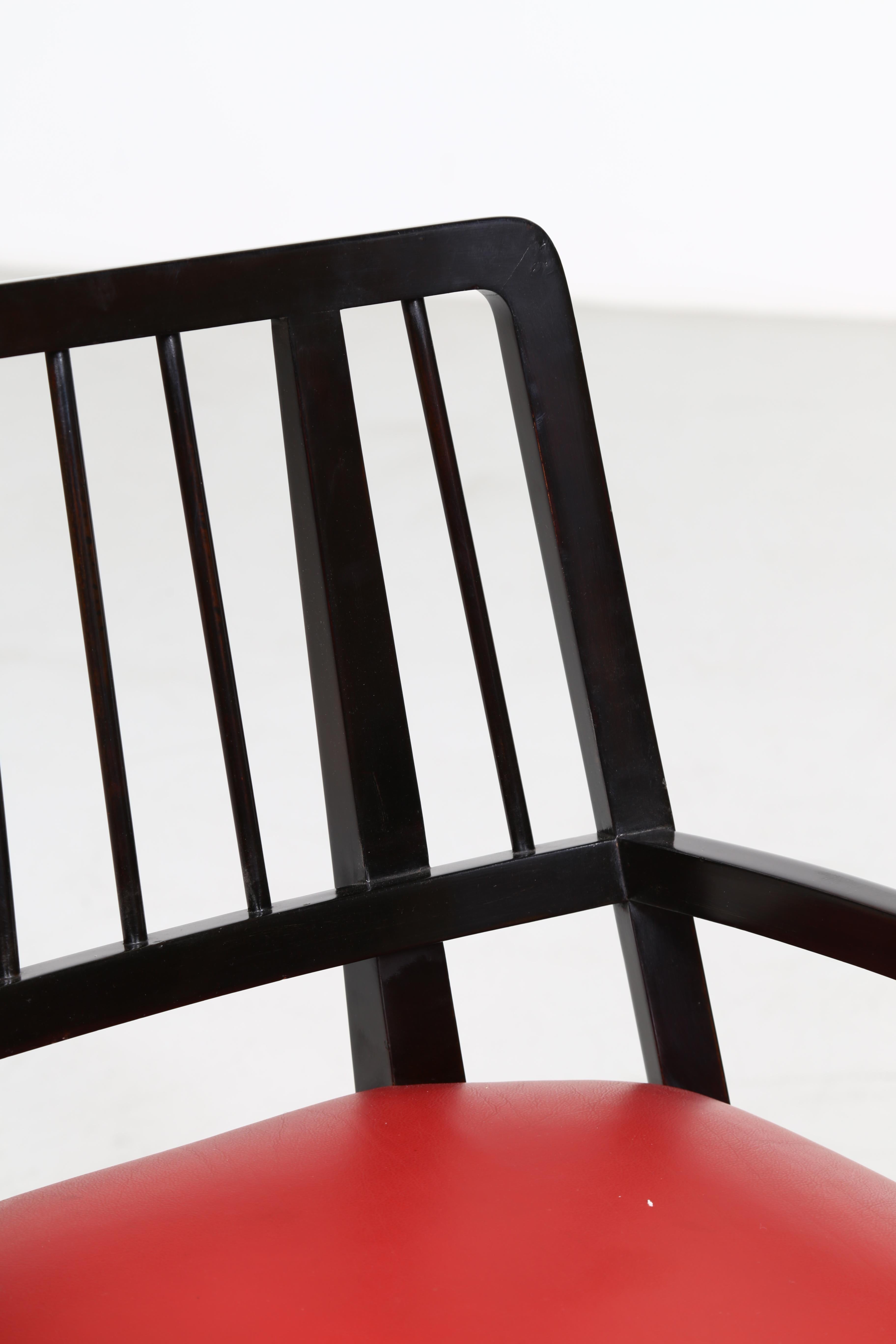 Paul Laszlo Set Chairs in Black Lacquered Wood, 1950s 3