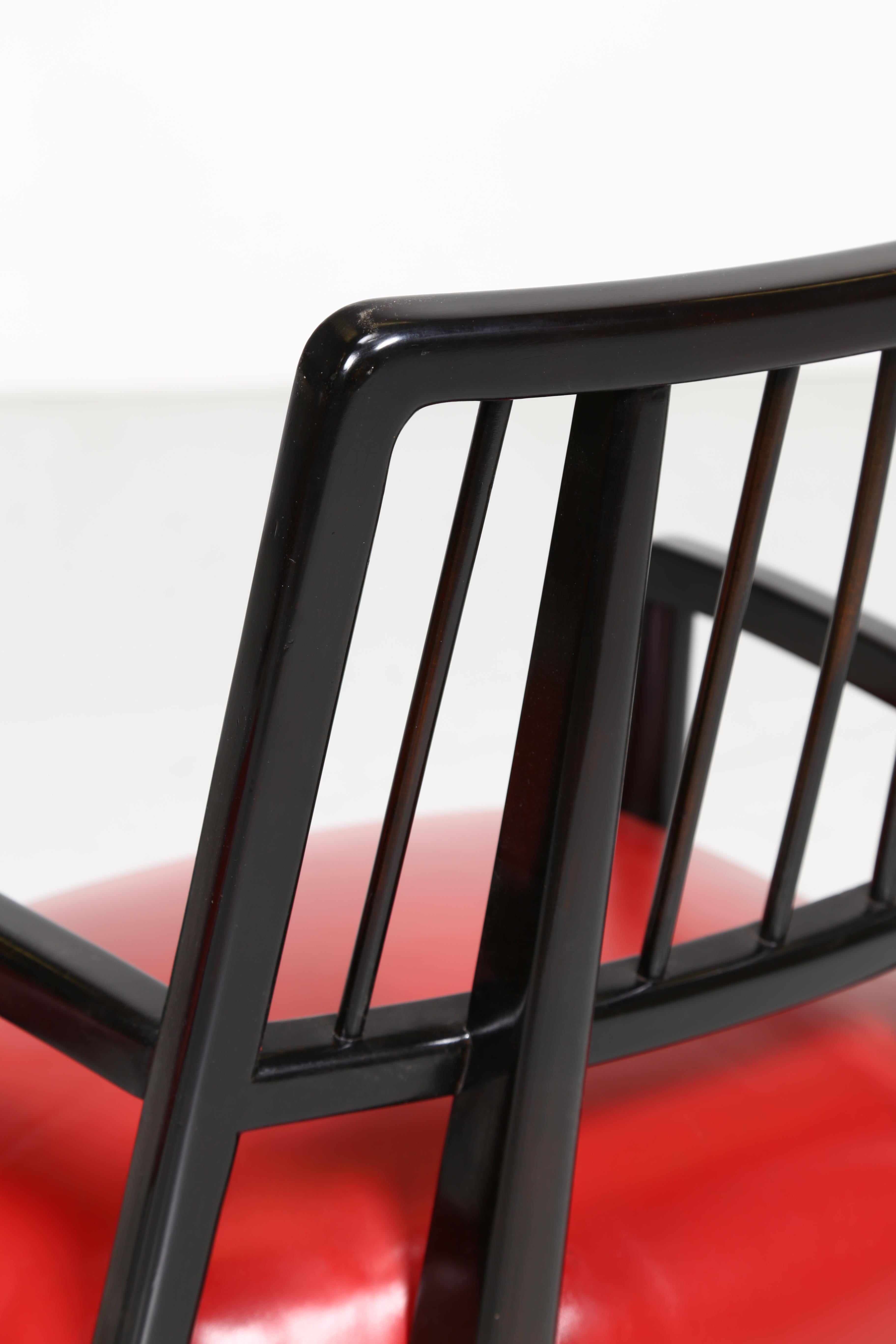 Paul Laszlo Set Chairs in Black Lacquered Wood, 1950s 4