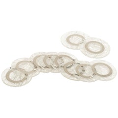 Set di 10 sottobicchieri in lucite e cromo del Medioevo, stile Willy Rizzo, Italia, anni '70